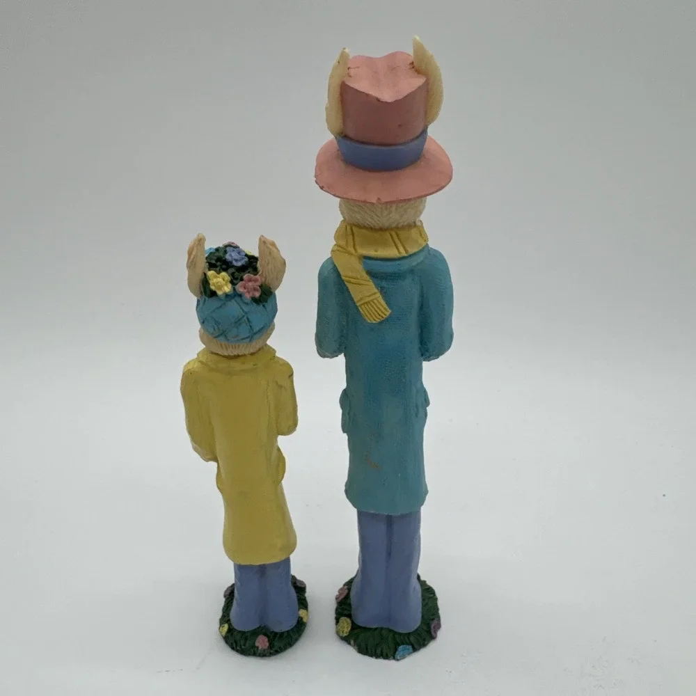 Pair Of Tall Skinny Easter Bunnies. Dried Spring And Easter Decor